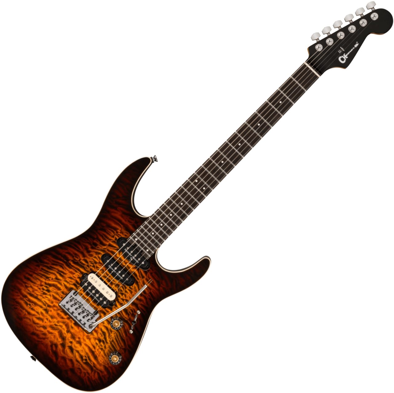 Charvel Pro-Mod Plus Dinky DK24 HSS 2PT QM Amber Tiger Eye