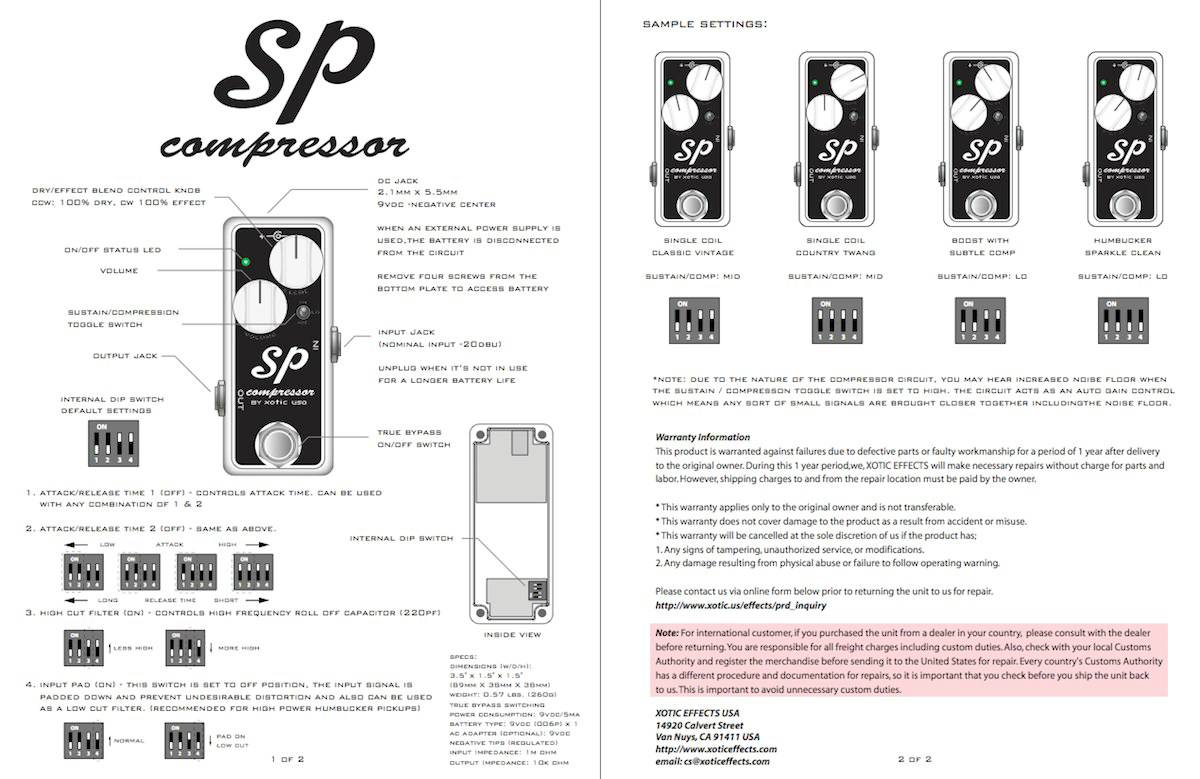 Xotic SP Compressor